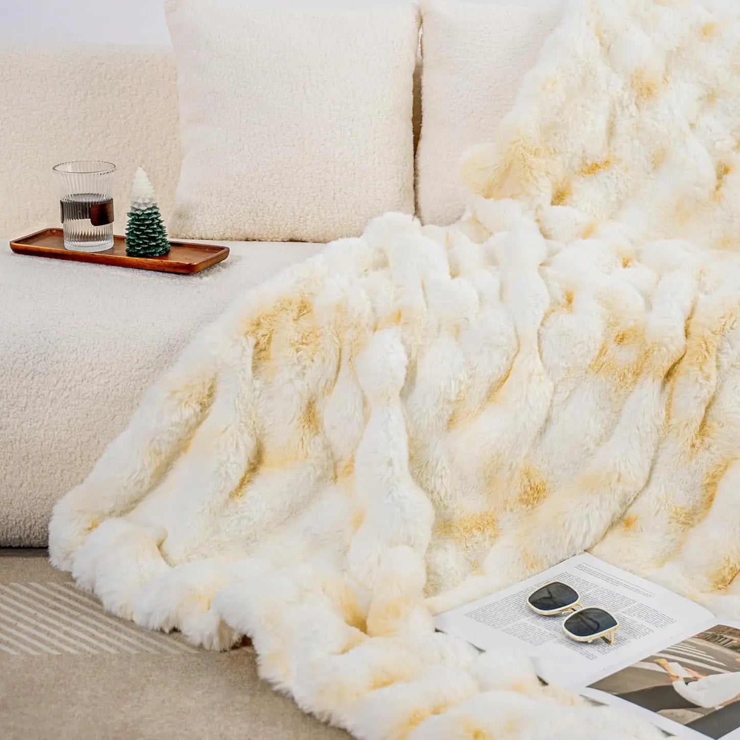 Cozy Faux Rabbit Fleece Blanket