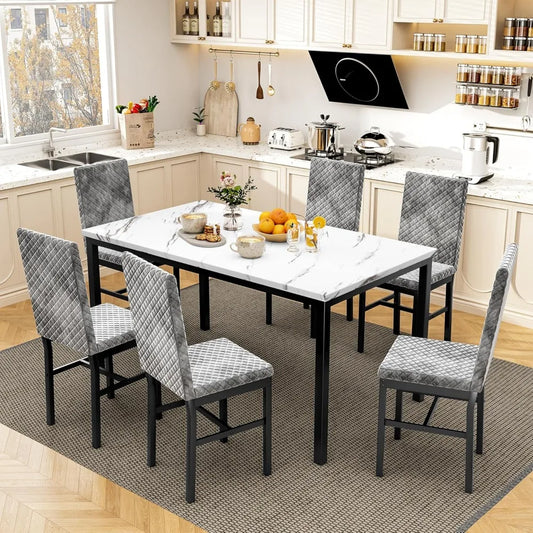 7 Piece Dining Table Set for 6