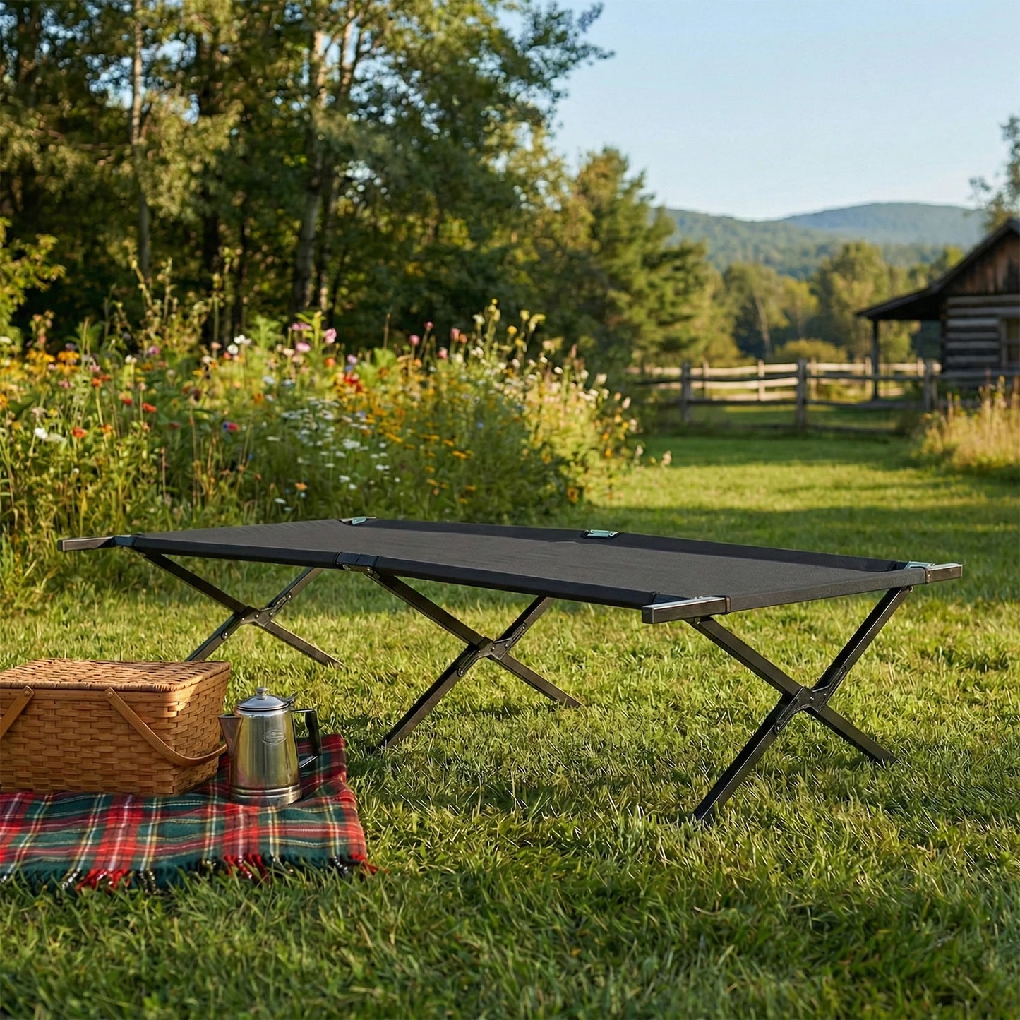 Collapsible Camping Cot Lounge Chair
