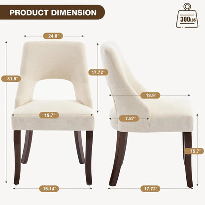Wooden Dining Chairs Set of 2