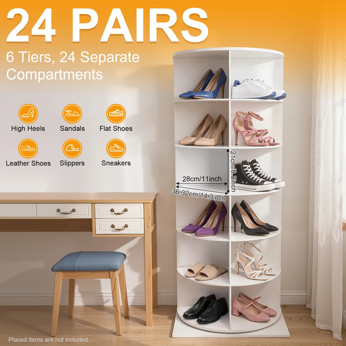360° Rotating Shoe Rack