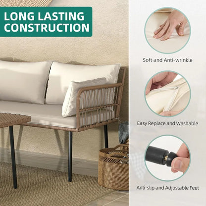 4-Piece Wicker Patio Furniture Set