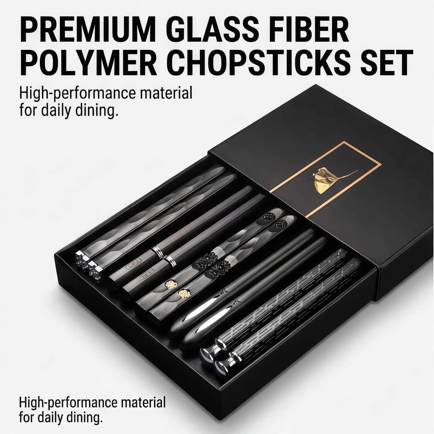 5 Pairs Alloy Chopsticks