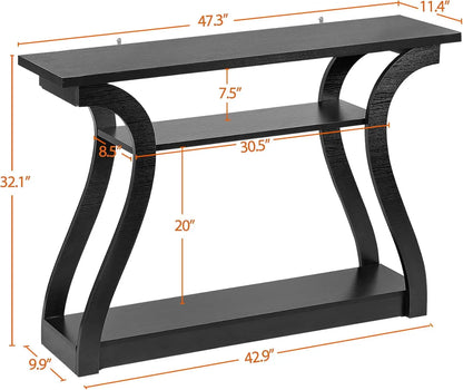 Wood Console Table 3 Tier Narrow Table