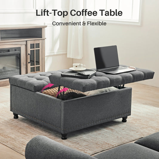 REDLIFE 35" Large Square Storage Ottoman