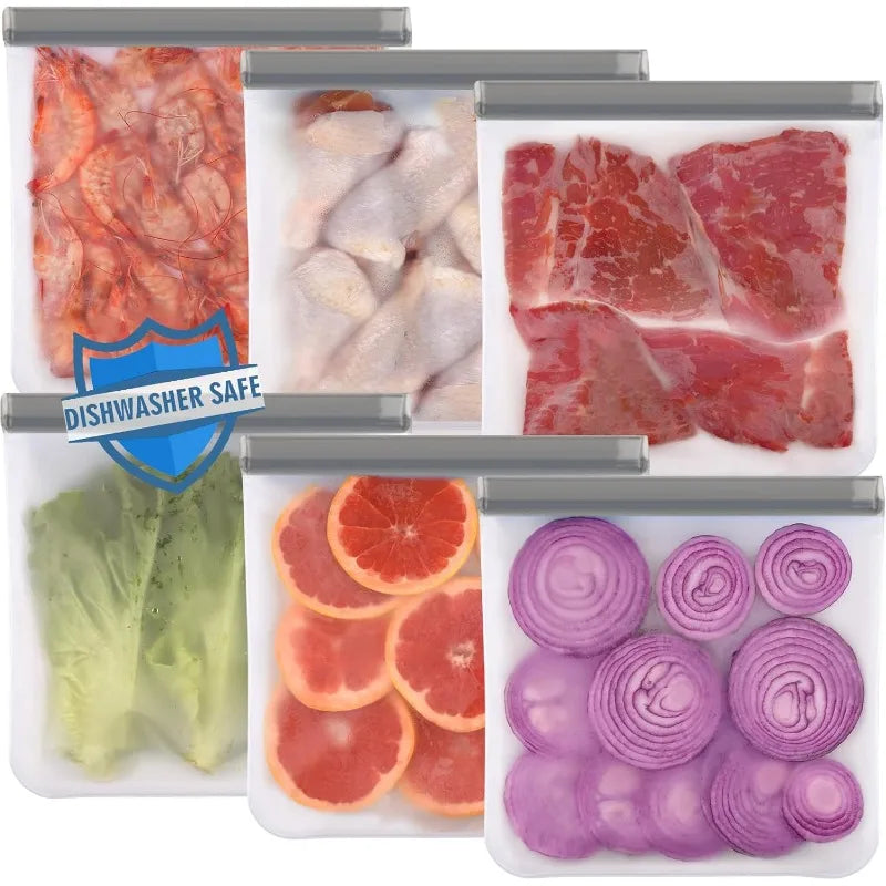 10-Pack Reusable Gallon Freezer Bags
