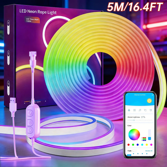 5M RGB Color Changing Neon Light Strip