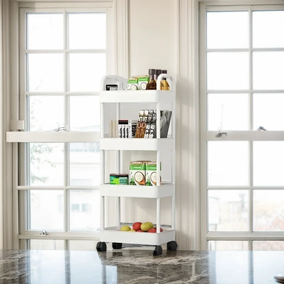 1pc 3 or 4-Tier Rolling Storage Cart