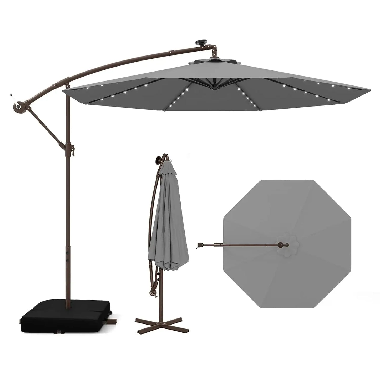 10FT Offset Patio Umbrella with Base