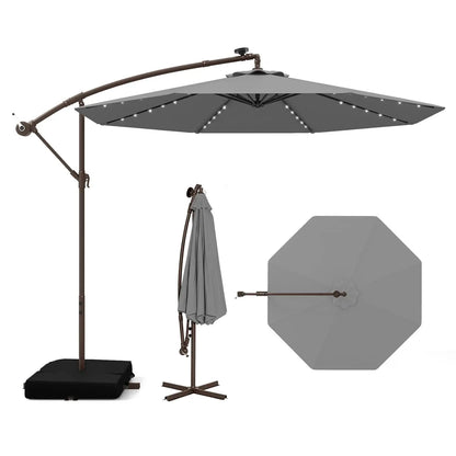 10FT Offset Patio Umbrella with Base