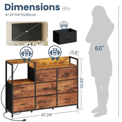 Cabinet With 8 Fabric Drawers
