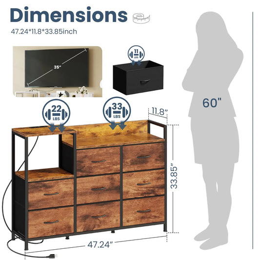 Cabinet With 8 Fabric Drawers
