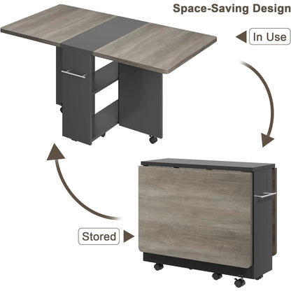 Folding Dining Table With Storage Shelf