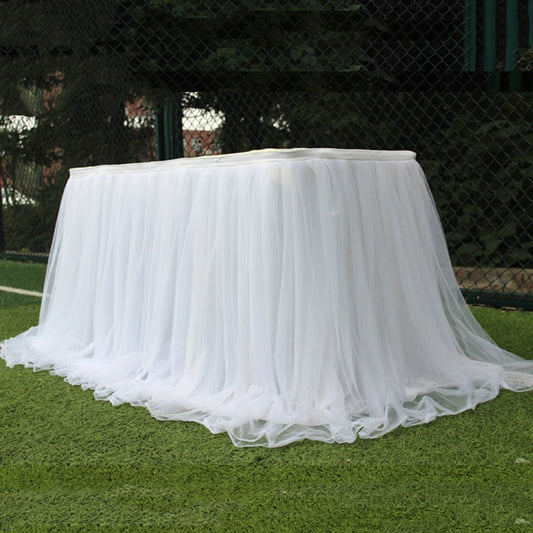 Tulle Table Skirt Elastic Mesh