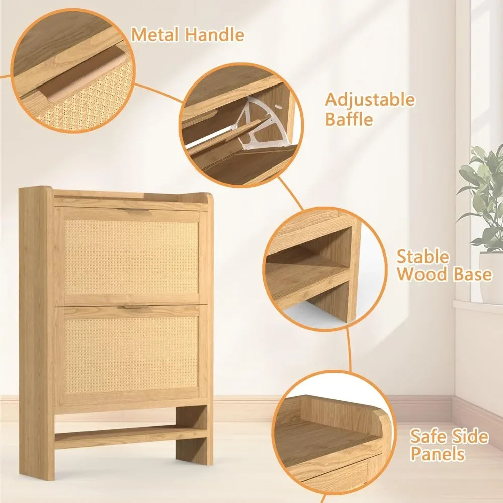 Thicken Rattan Shoe Cabinet