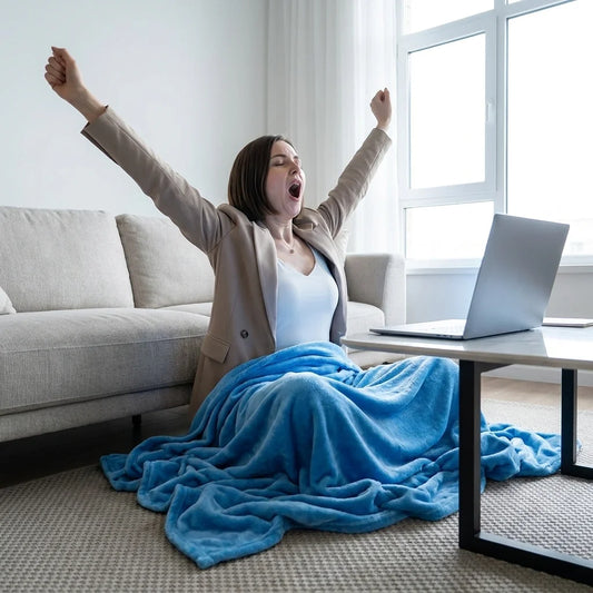 Solid Flannel Multifunctional Throw Blanket