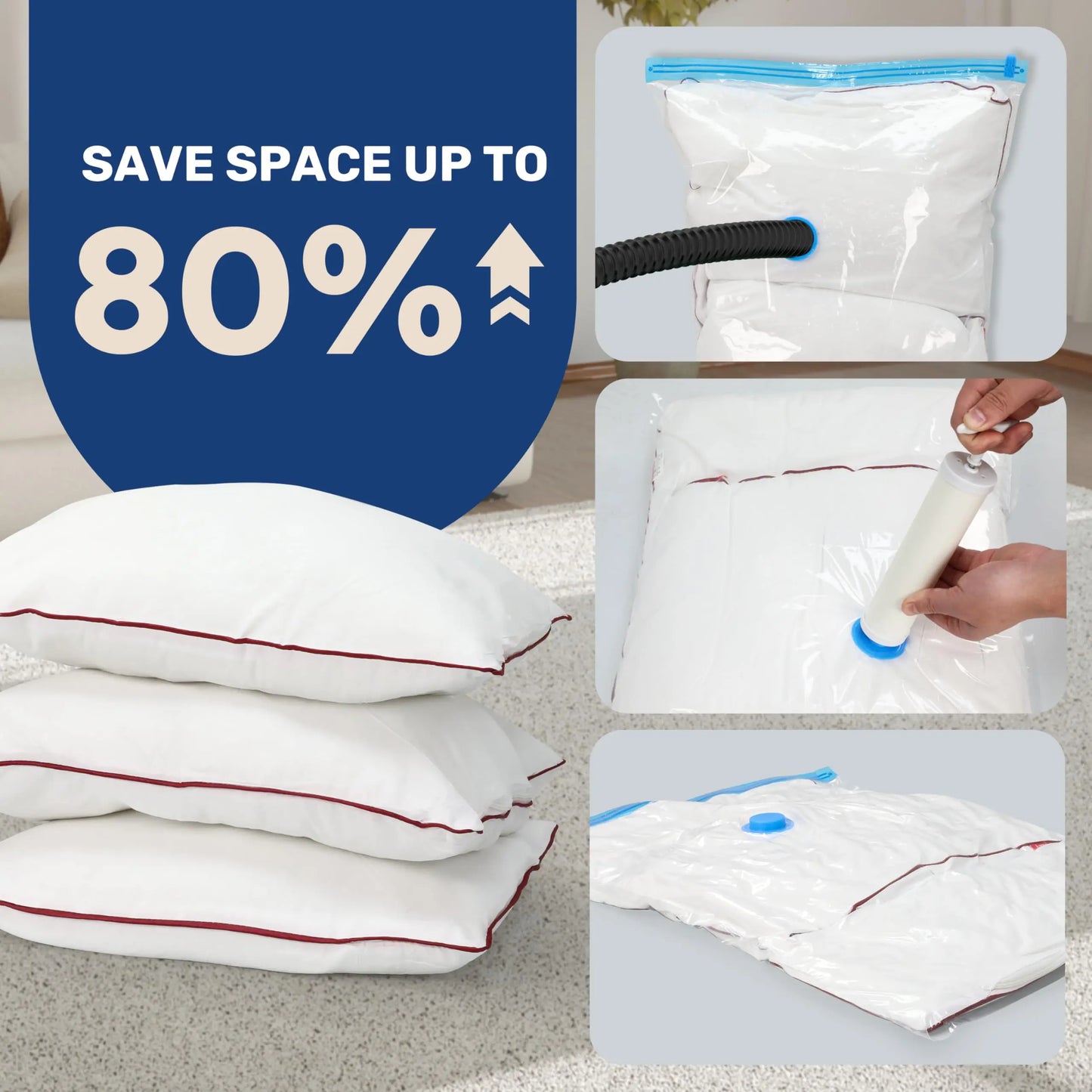 Vacuum Storage Bags (Jumbo 8 /10 Pack)