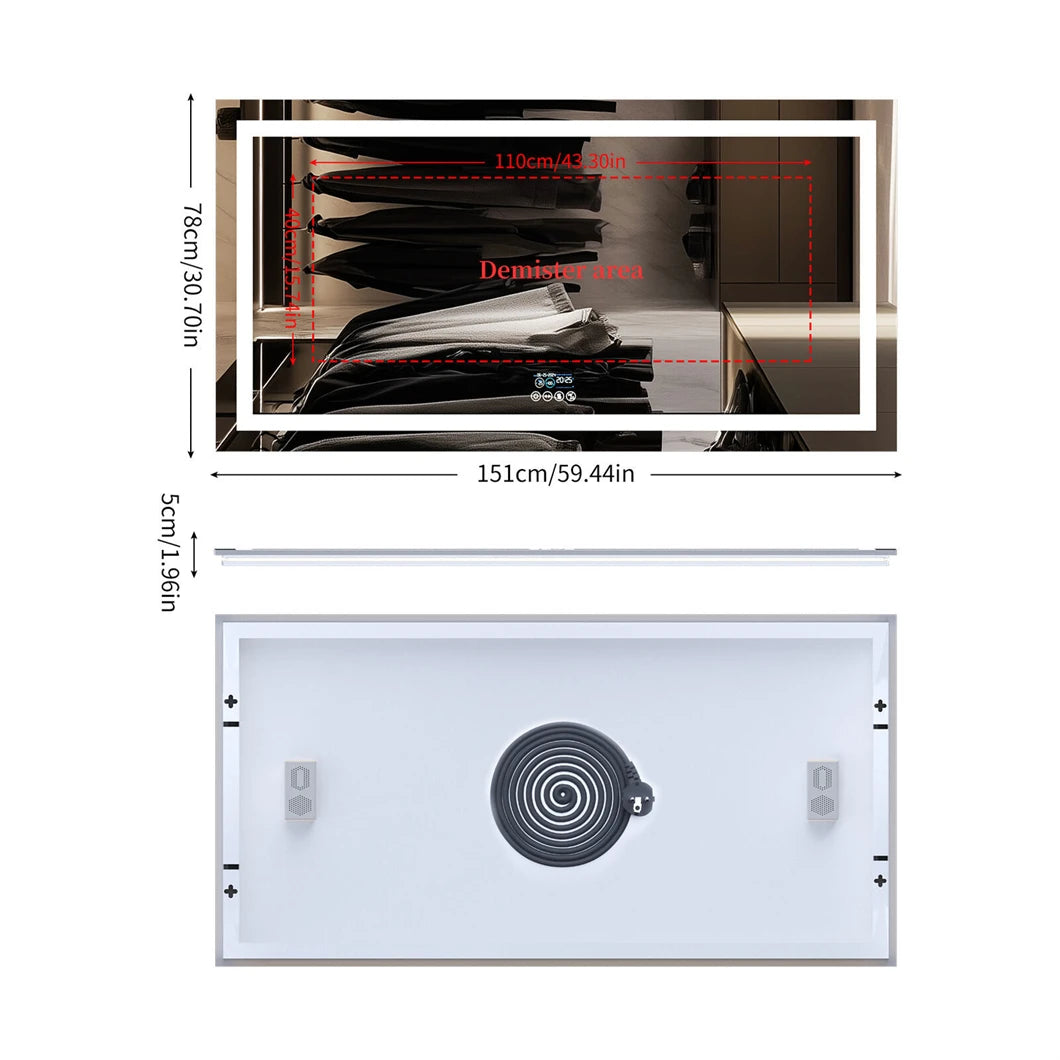 XXL Bathroom Mirror Smart LED