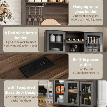 Tall Coffee Bar Cabinet