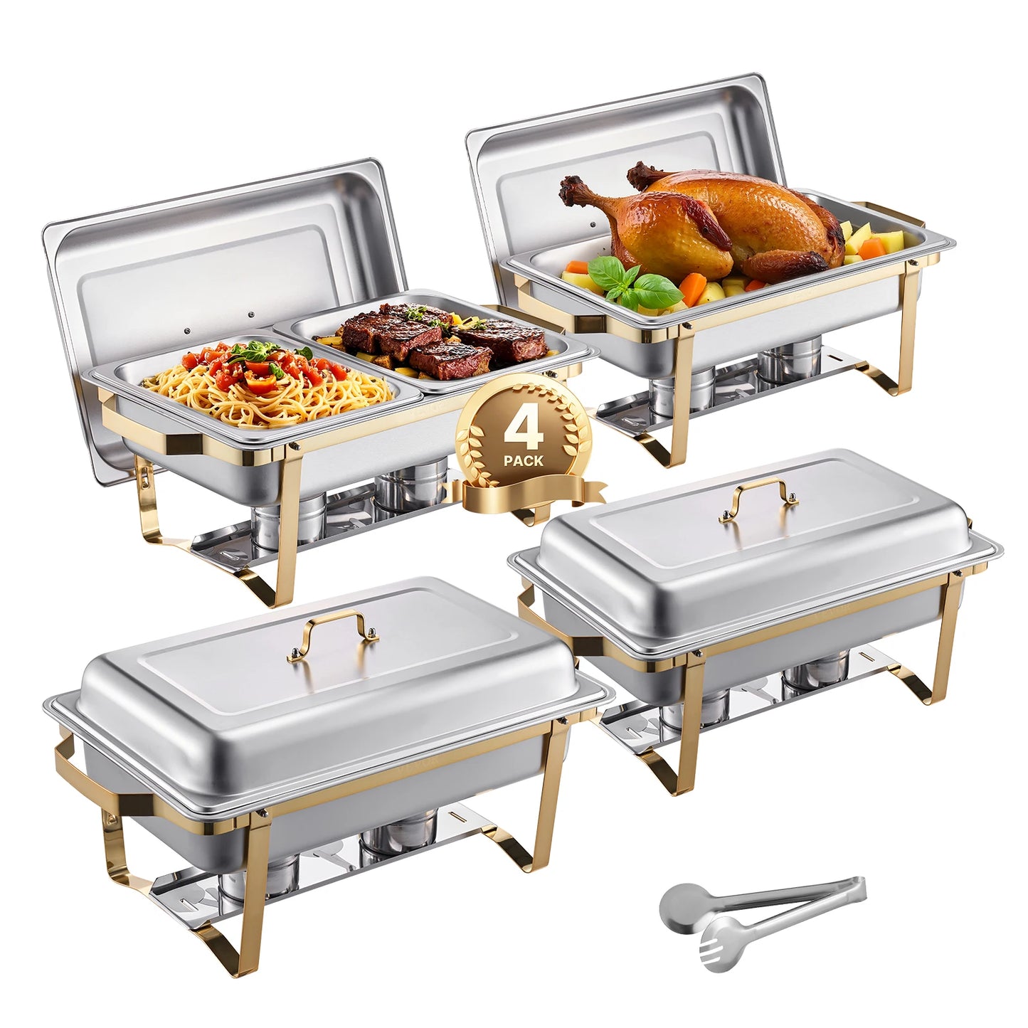 8 Qt 4 Pack Chafing Buffet Set
