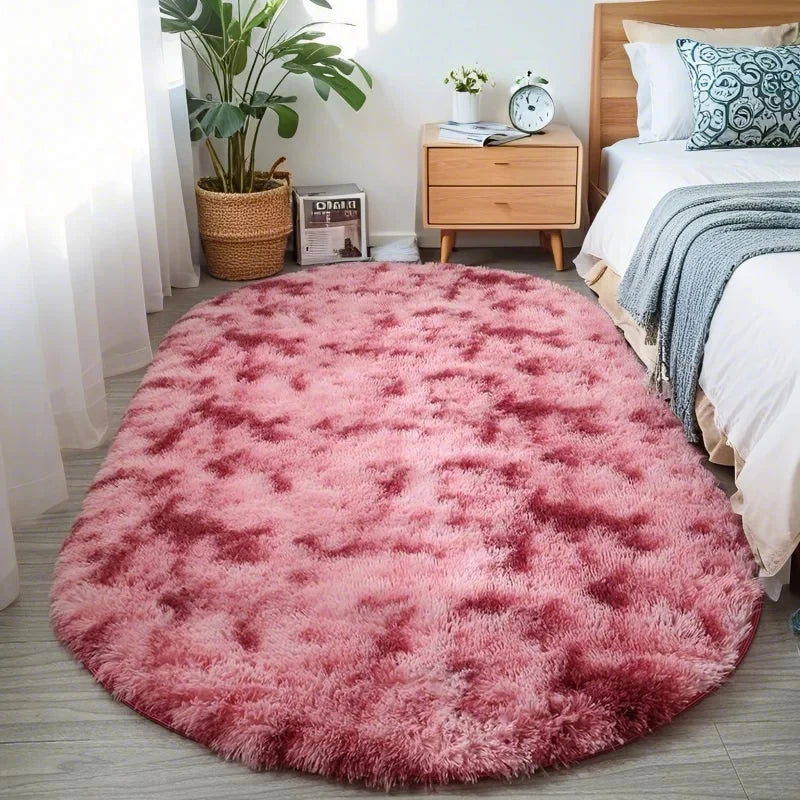 Fluffy Oval Plush Carpet