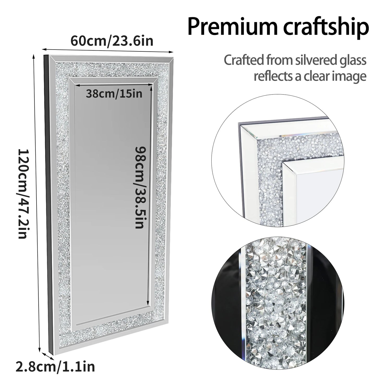 XXXL Large Diamond Mirror