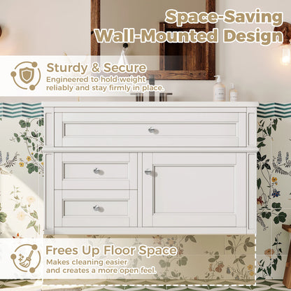 36'' Modern Floating Bathroom Vanity with Ceramic Sink
