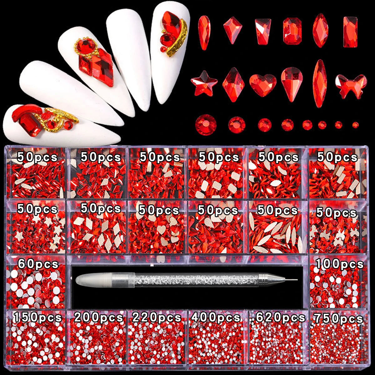 21 grid nail art jewelry