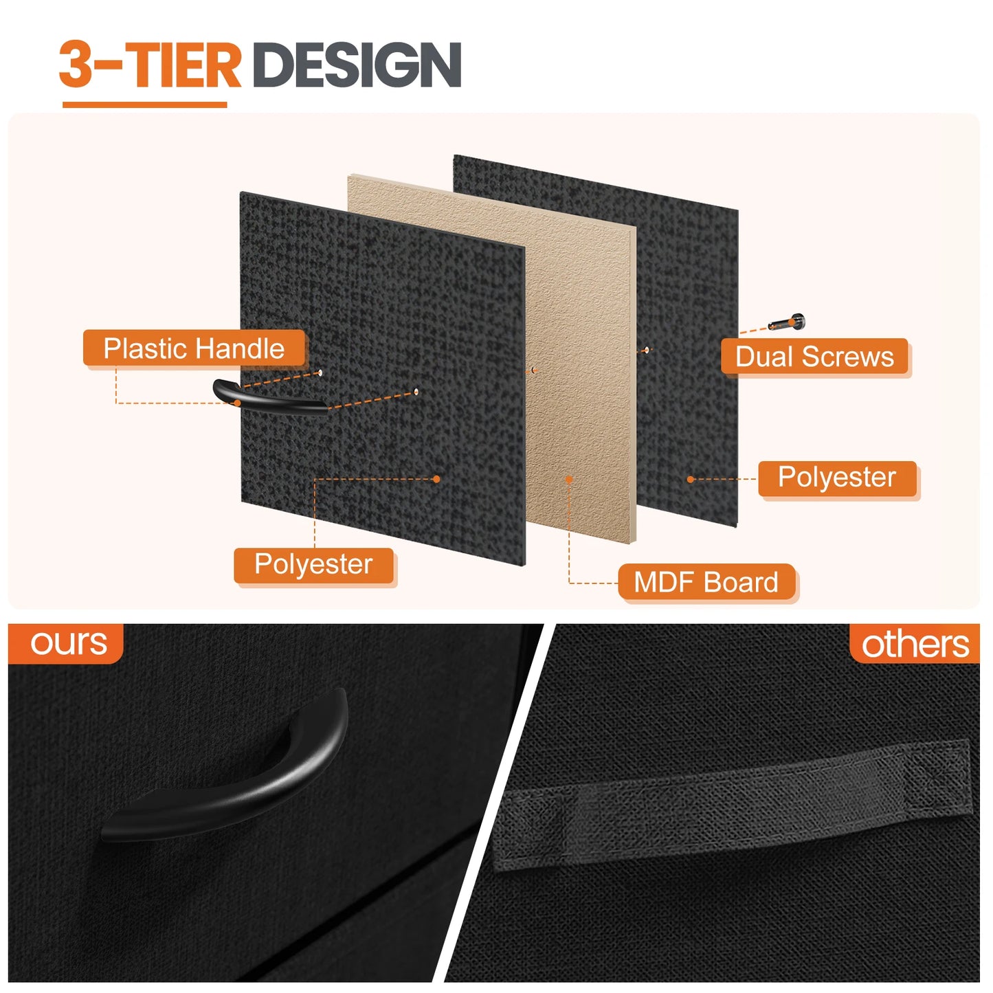 JHK Nightstand Bedside