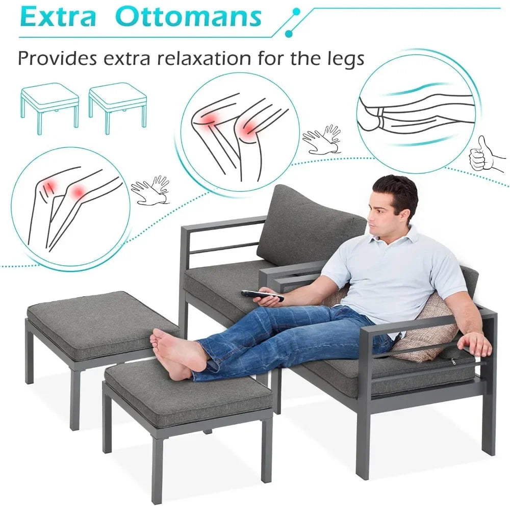 7-piece  patio aluminum furniture