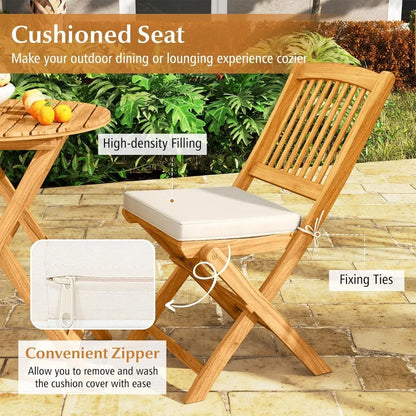 3 Pieces Wood Patio Set