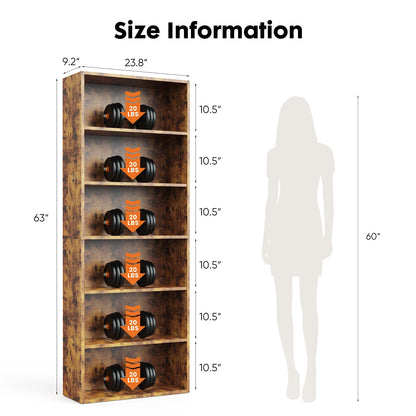 6 Tier Wooden  Bookcase