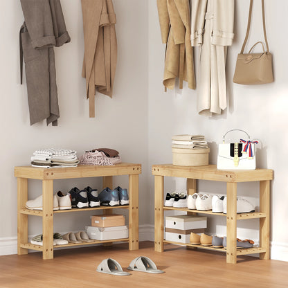 3 Tier Wood Shoe Cabinet