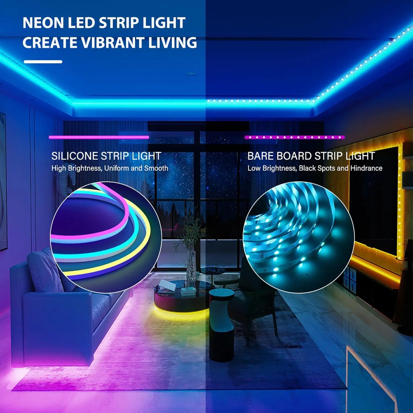 10M/5M/3M Neon WIFI RGB Led
