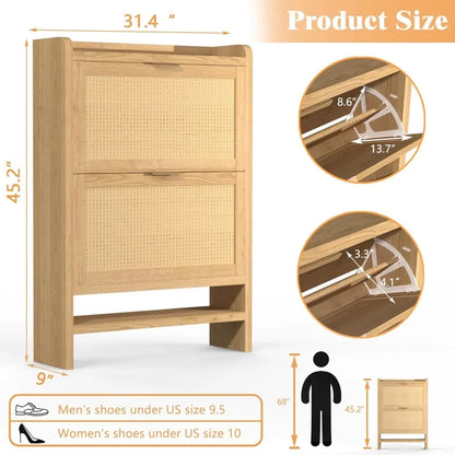 Thicken Rattan Shoe Cabinet
