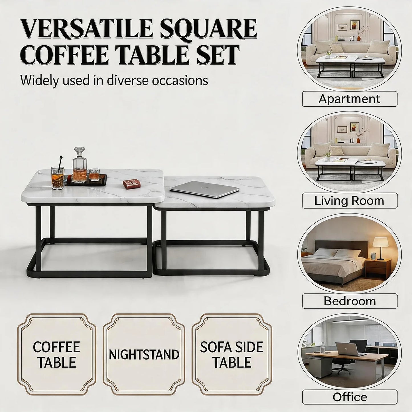 Square Nesting Coffee Tables 2