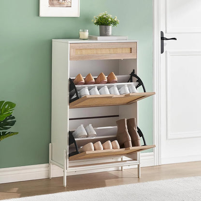 Hidden Shoe Cabinet With 2 Flip Doors 1 Drawer Narrow