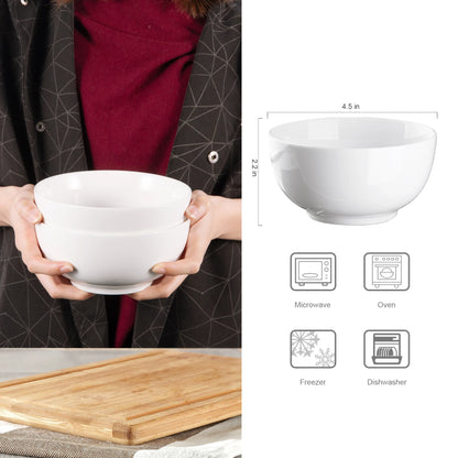 10 Ounce Porcelain Bowls Set 8 Pack