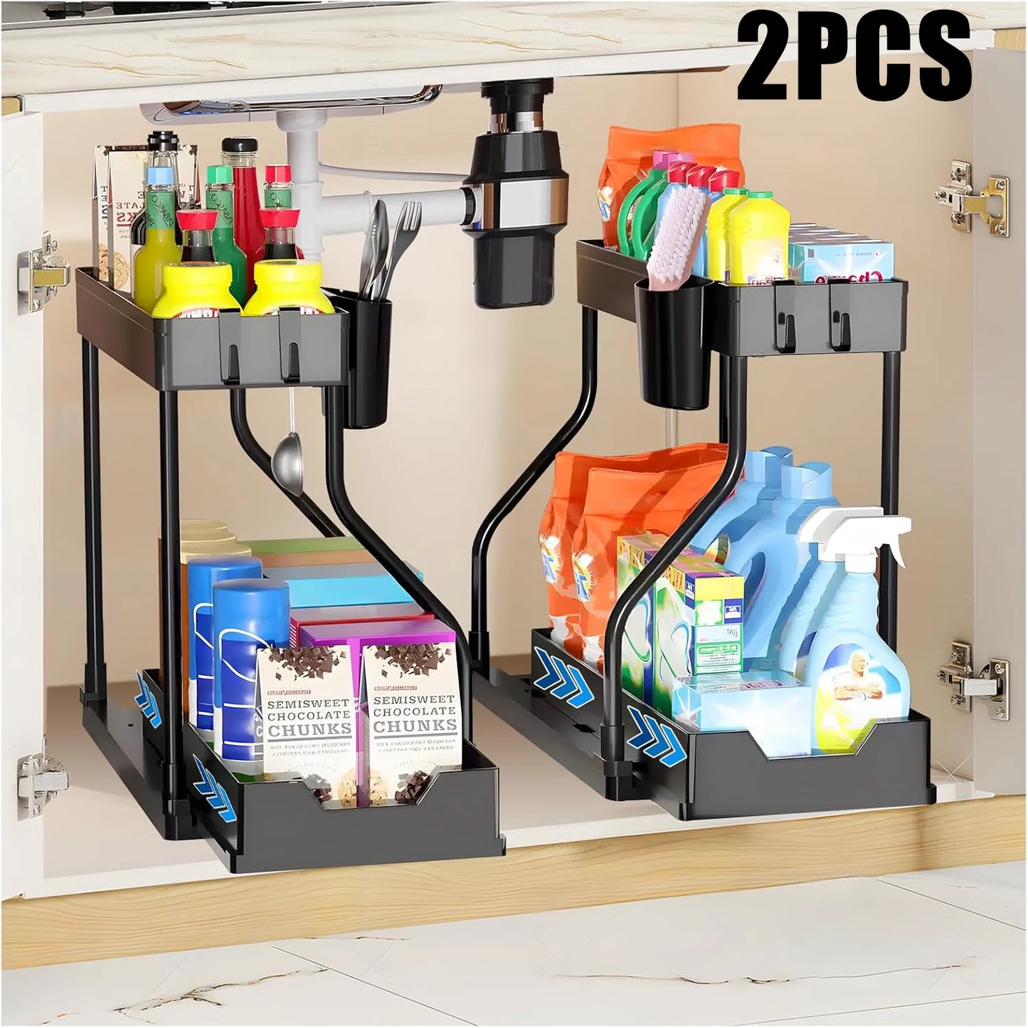 Pull-Out Under-Sink Storage Rack Set