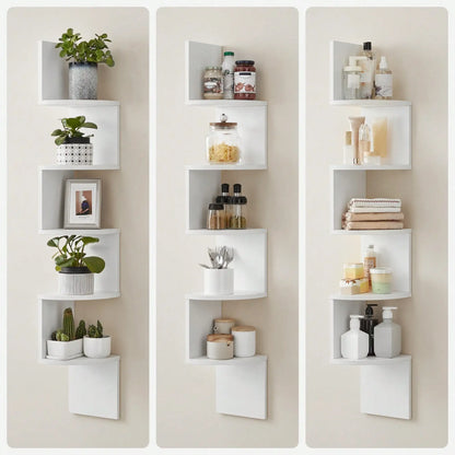 5-Tier Corner Floating Shelf Wall Mounted