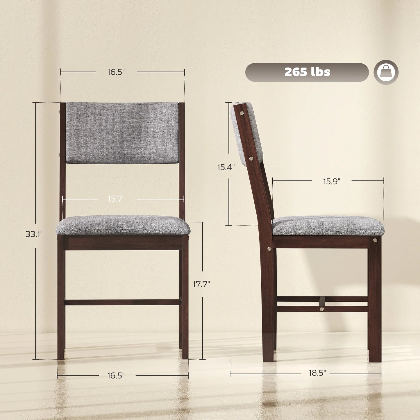 Solid Wood  Chairs Set of 4