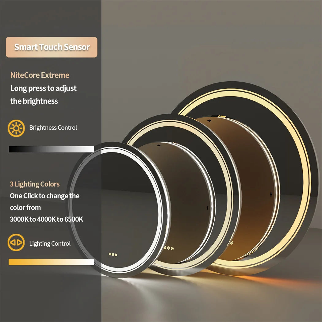 Round Illuminate Bathroom Mirror