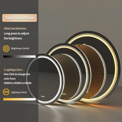 Round Illuminate Bathroom Mirror