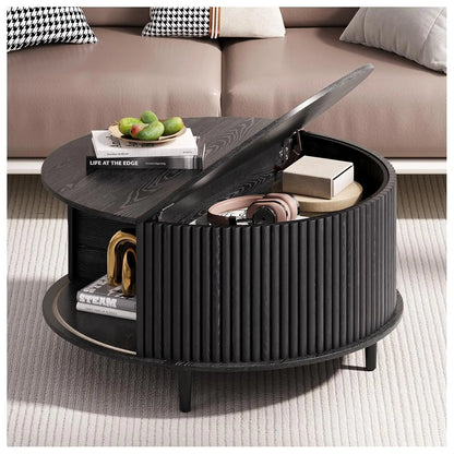 Round Coffee Table with Storage