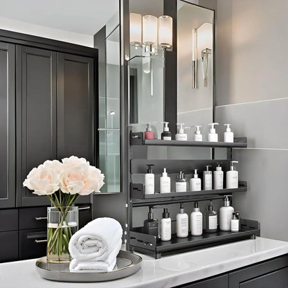 Three-tier height spice rack