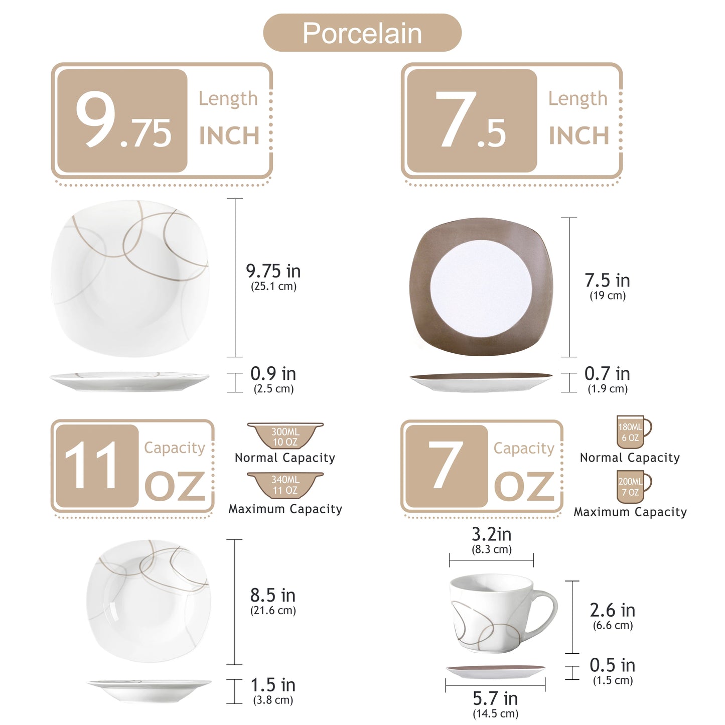 30-Piece Porcelain Ceramic Kitchen Set