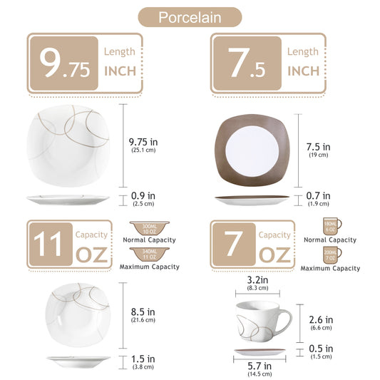 30-Piece Porcelain Ceramic Kitchen Set