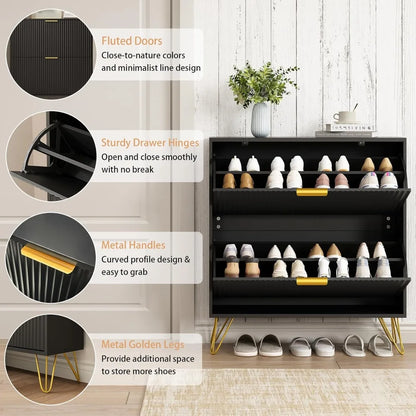 Fluted  Shoe Storage Cabinets