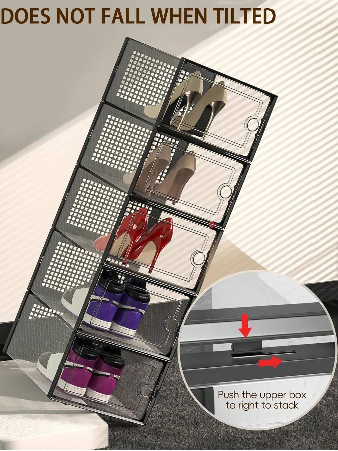 Stackable Shoe Storage Box 6/12 Pack