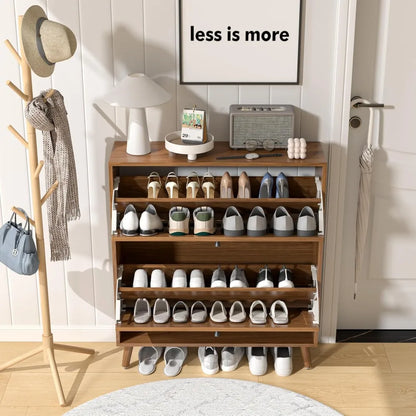 Narrow Wooden Entryway Storage